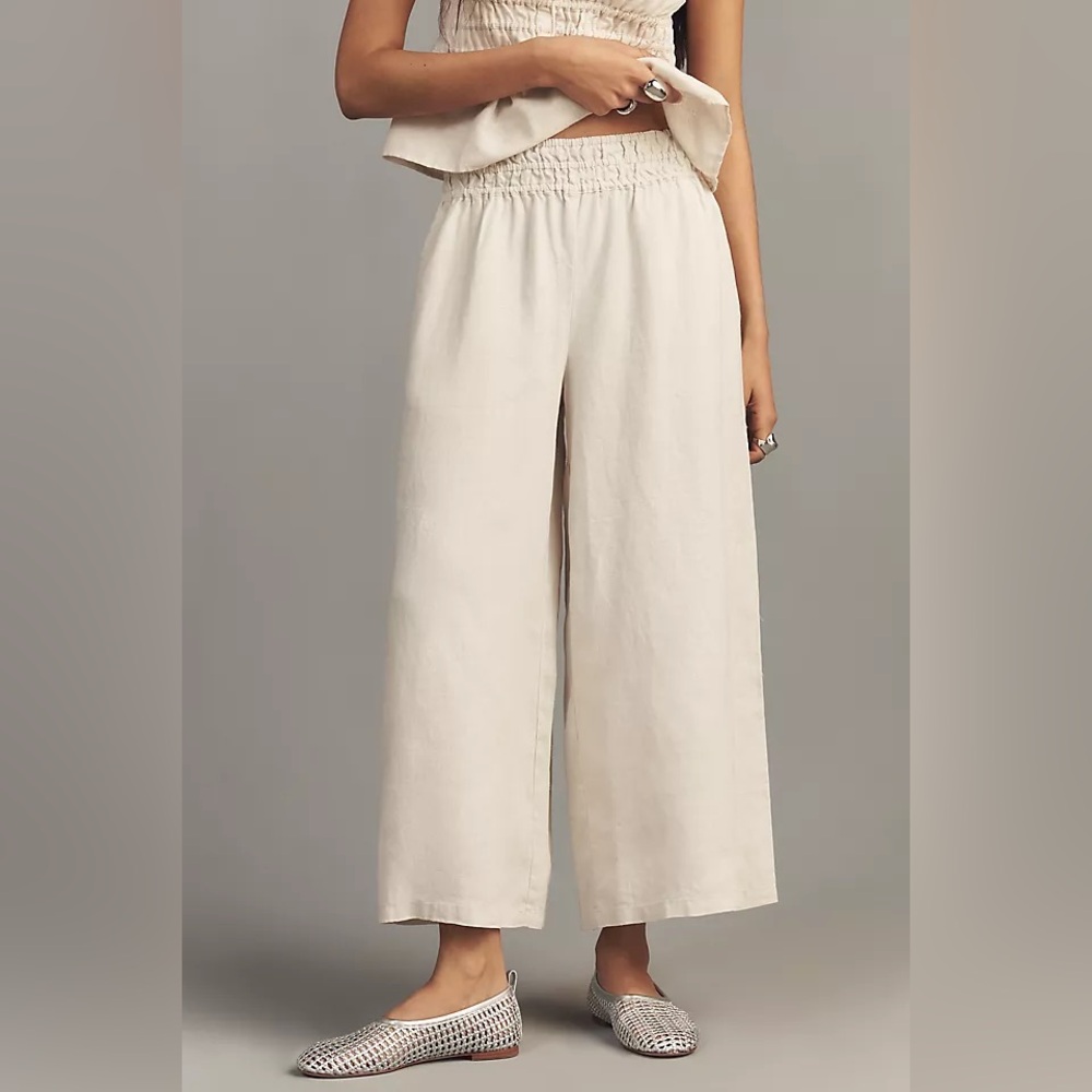 Anthropologie The Somerset  Pull On Linen Pants Size L - Picture 6 of 16